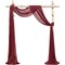 Wedding Arch Draping Fabric 2 Panels 20Ft Burgundy Chiffon Fabric Drapes Arbor Drapery Wedding Ceremony Reception Swag Dark Red Decorations